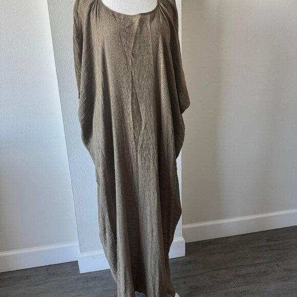 European Linen-Blend Caftan Maxi Dress | Greece Boutique - Picture 5 of 6